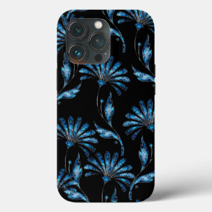 Blue Shimmer Floral  iPhone 13 Pro Case