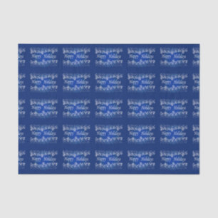 Blue Shining Stars Happy Holiday Tissue Paper