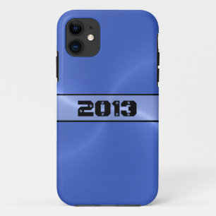 Blue Shiny Stainless Steel Metal 2 iPhone 11 Case