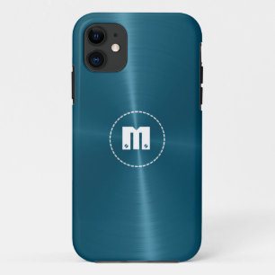 Blue Shiny Stainless Steel Metal iPhone 11 Case
