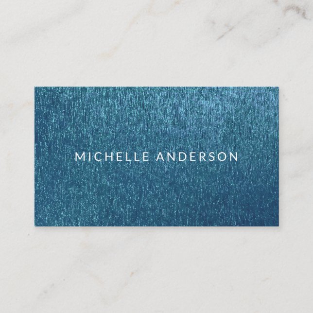 Blue Shiny Texture Business Card (Front)