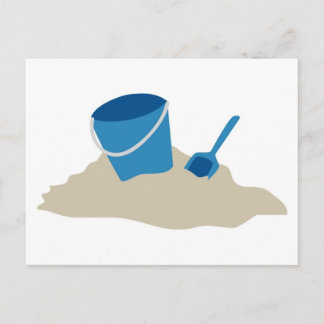 Blue Shovel and Pail Postcard