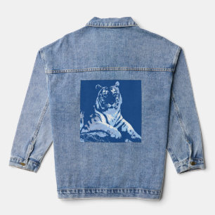 Blue Siberian Tiger Denim Jacket