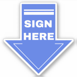 Blue Sign Here Arrow