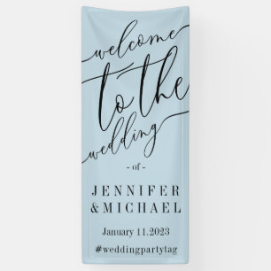 Blue Signature Big Welcome to the wedding Banner