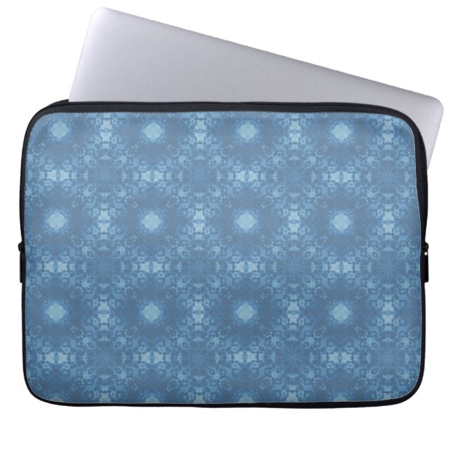 Blue Signature Goth Pattern Laptop Sleeve (Front)