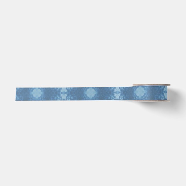Blue Signature Goth Pattern Satin Ribbon (Front)