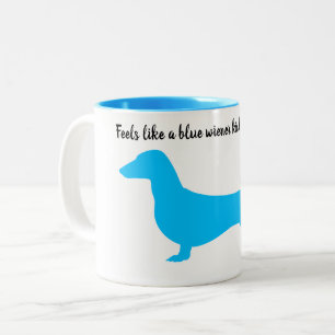 Blue Silhouette Dachshund Mug