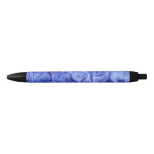 Blue silk abstract            black ink pen