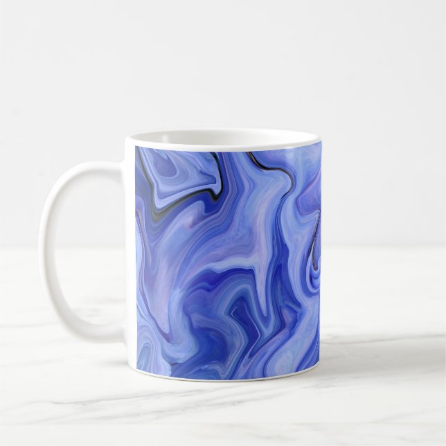Blue silk abstract     coffee mug (Left)