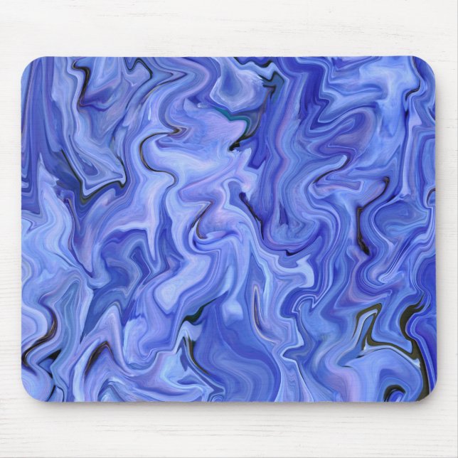 Blue silk abstract mouse mat (Front)