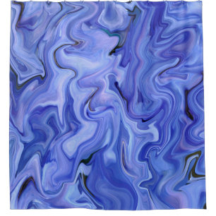 Blue silk abstract shower curtain