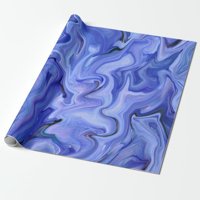 Blue silk abstract     wrapping paper (Unrolled)
