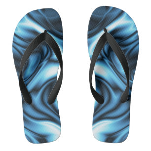 Blue Silk Flip Flops