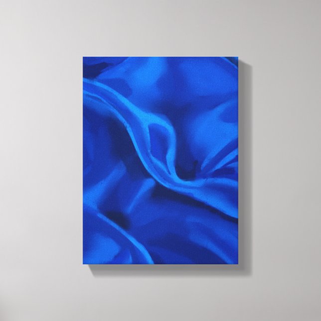 Blue Silk Painting - Still-Life Illustration Canvas Print (Front)