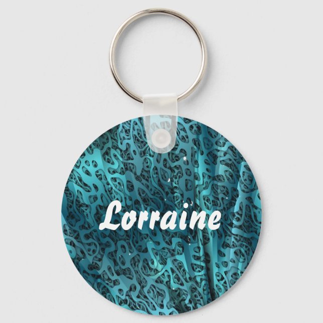 Blue silk texture key ring (Front)