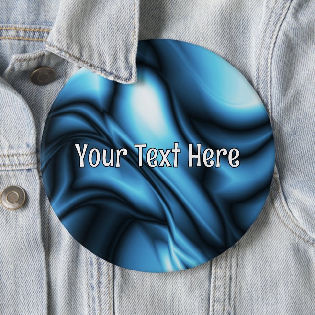 Blue Silk wave 6 Cm Round Badge (In Situ)