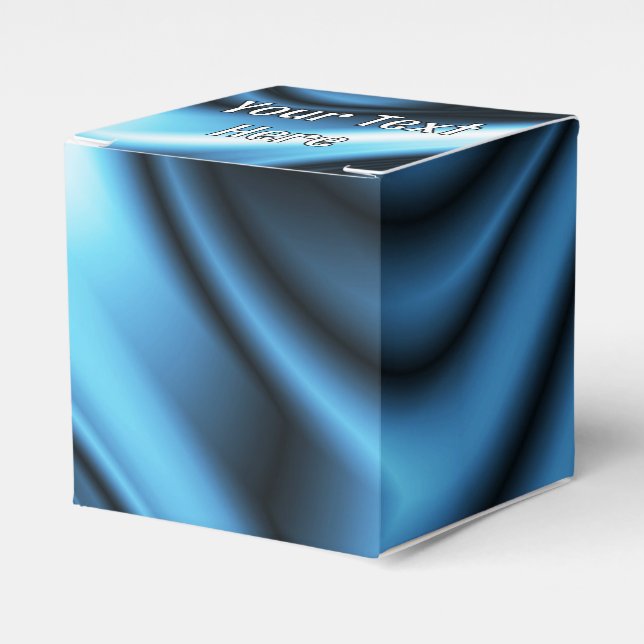 Blue Silk wave Favour Box (Front Side)