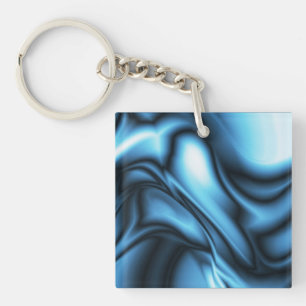 Blue Silk wave Key Ring