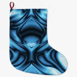Blue Silk wave Large Christmas Stocking