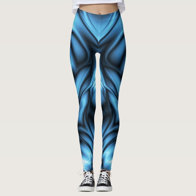 Blue Silk wave Leggings (Front)