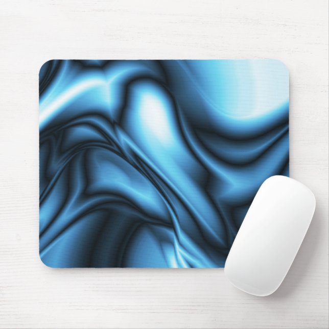 Blue Silk wave Mouse Mat (With Mouse)