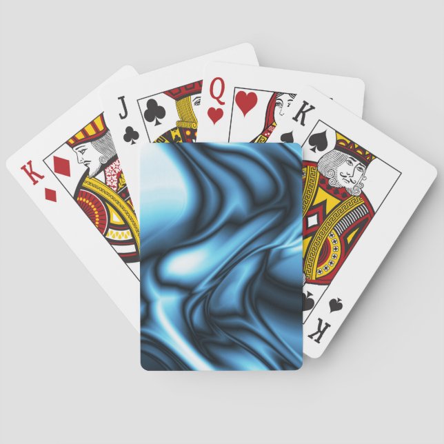 Blue Silk wave Playing Cards (Back)
