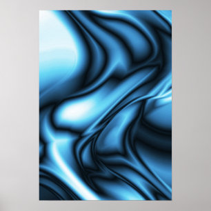 Blue Silk wave Poster