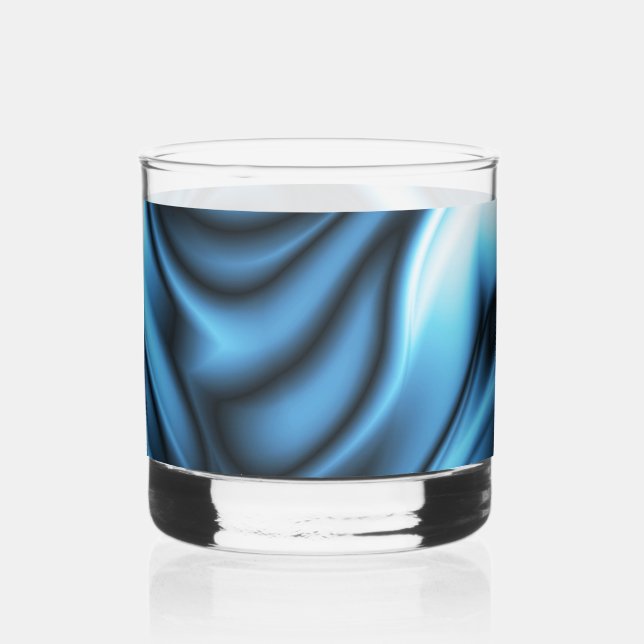 Blue Silk wave Whiskey Glass (Back)