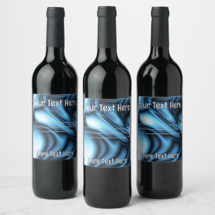 Blue Silk wave Wine Label