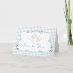Blue Silly Goose Boy Baby Shower Thank You Card