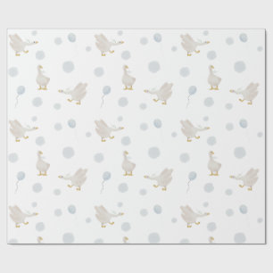 Blue Silly Goose Wrapping Paper