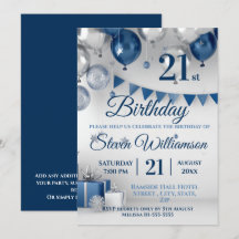 Blue Silver 21st Birthday