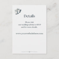 Blue Silver Bells Wedding Website Details Card