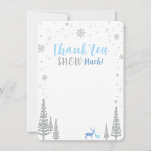 Blue & Silver Boy Winter wonderland Thank you Card