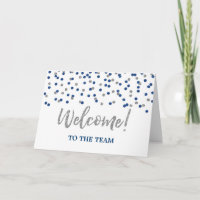 Blue Silver Confetti Employee Welcome to the Team