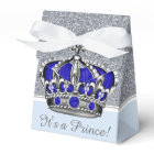 Blue Silver Crown Prince Boy Baby Shower