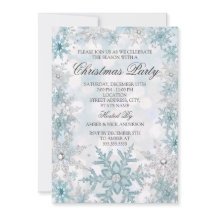 Blue Silver Crystal Snowflake Christmas Party 2021