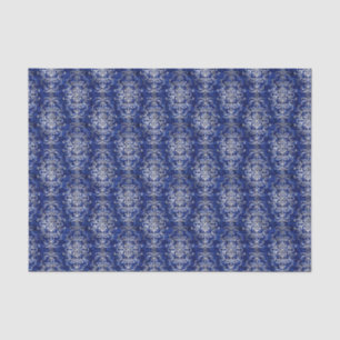 Blue Silver Damask Vintage Pattern Tissue Paper