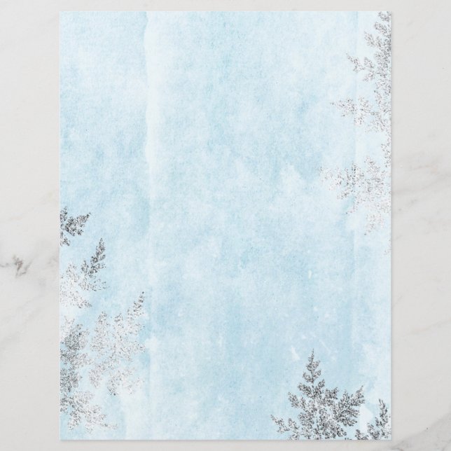 Blue & Silver Faux Foil Leaves (Front)