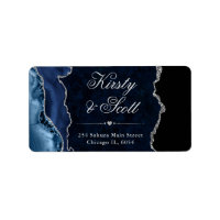 Blue & Silver Faux Glitter Agate Wedding