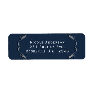 Blue & Silver Frame Elegant Wedding Invitation