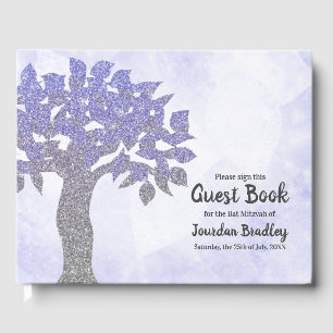 Blue & Silver Glitter Tree Guest Book