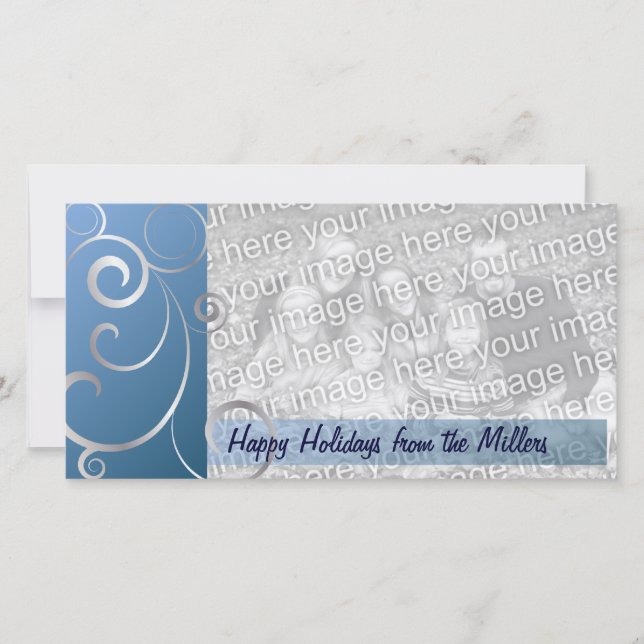 Blue & Silver Holiday Swirls (Front)
