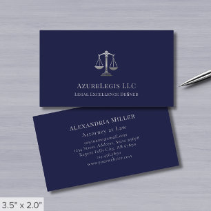 Blue Silver Justice Legal Business Card
