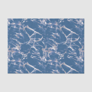 Blue Silver Marble Tissue Paper