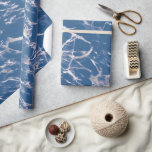 Blue Silver Marble Wrapping Paper<br><div class="desc">Blue silver marble</div>