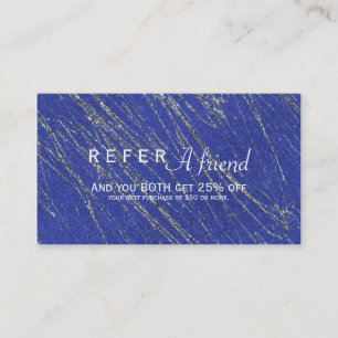 Blue & Silver Modern Marble Stripe Salon Referral