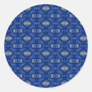 Blue Silver Mosaic Stickers