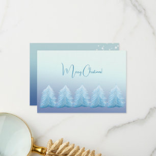 Blue Silver Nordic Merry Christmas Thank You Card